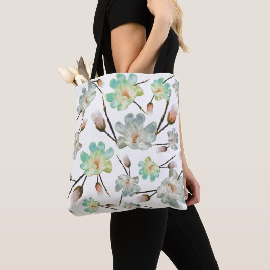 Magnolia Pattern Over Canvas tas (Dichtbij)