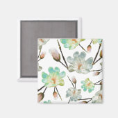Magnolia Pattern Square Magnet (Voorkant / Achterkant)