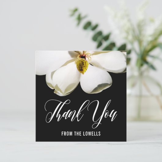 Magnolia Petals Gedrukte Sympathie Dank u Nota Bedankkaart (Staand voorkant)