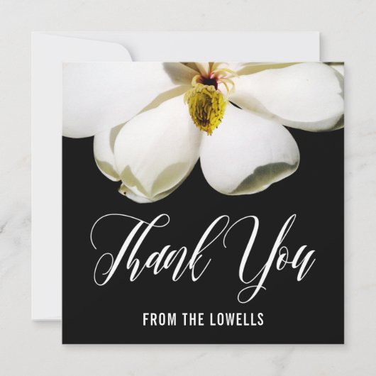 Magnolia Petals Gedrukte Sympathie Dank u Nota Bedankkaart (Voorkant)