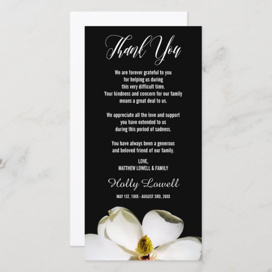 Magnolia Petals | Sympathie Hartelijk dank Bedankkaart (Voorkant / Achterkant)