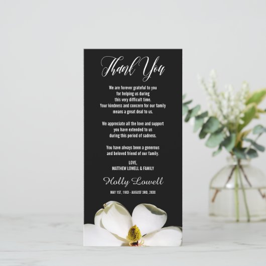 Magnolia Petals | Sympathie Hartelijk dank Bedankkaart (Staand voorkant)