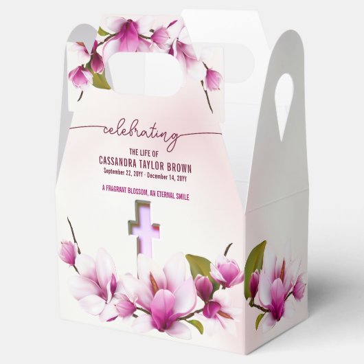 Magnolia Pink Bloemenbegrafenis Bedankdoosjes (Geopend)