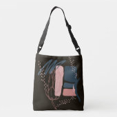 Magnolia Pink Bloom Minimale Abstracte Crossbody Tas (Achterkant)