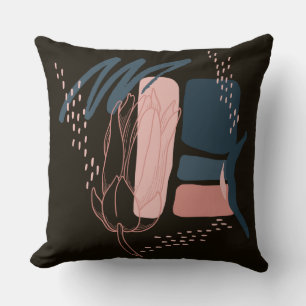 Magnolia Pink Bloom Minimale Abstracte Kussen