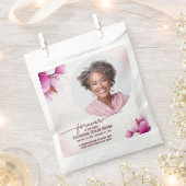 Magnolia Pink Floral Memorial Dank u Bedankzakje (Geknipt)