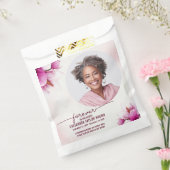 Magnolia Pink Floral Memorial Dank u Bedankzakje (Gezegeld)