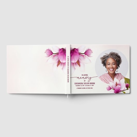 Magnolia Pink Floral Memorial Gastenboek (Volledig)
