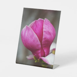 Magnolia Pink Full Bloom Reclamebord Met Voetstuk