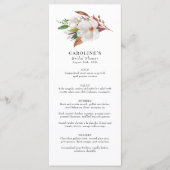 Magnolia Pink Rose Cotton Vrijgezellenfeest Menu (Voorkant)