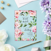 Magnolia Pioen Roze Waterverf Bloemenbruiloft Acryl Uitnodigingen (Insitu (Huwelijk))