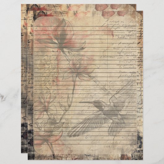 Magnolia Plant Oude Manuscript Briefhoofd (Voorkant / Achterkant)