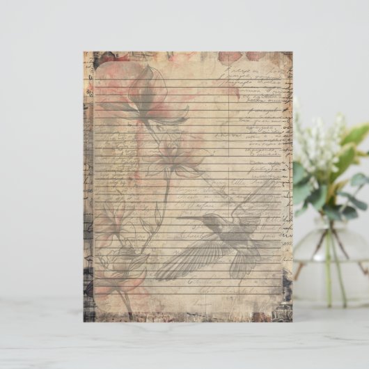 Magnolia Plant Oude Manuscript Briefhoofd (Staand voorkant)