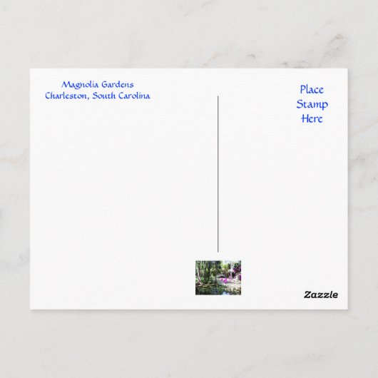 Magnolia Plantation Gardens Charleston SC Briefkaa Briefkaart (Achterkant)