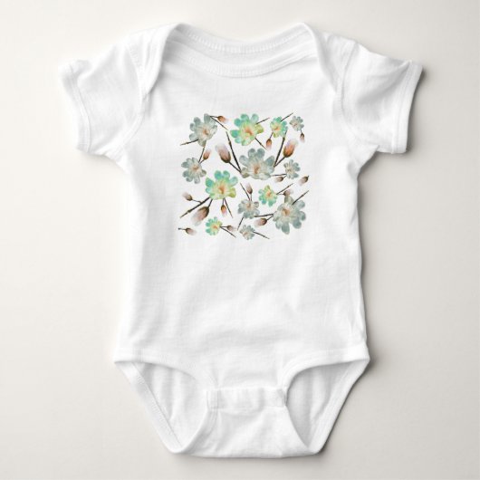 Magnolia Print Baby Night Gown Romper (Voorkant)
