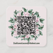 Magnolia QR-code met huwelijkswebsite Informatiekaartje (Voorkant)