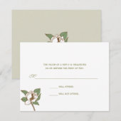 Magnolia-reactiekaart RSVP Kaartje (Voorkant / Achterkant)
