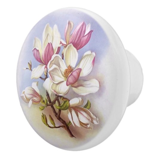  Magnolia Retro 50's printbak Keramische Knop (Rechts)