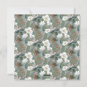 Magnolia & Rode Bes Goud Klassieke Foto Kerstmis Feestdagenkaart (Achterkant)