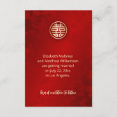 Magnolia Rode Chinees Bruiloft Save The Date Kaart (Achterkant)