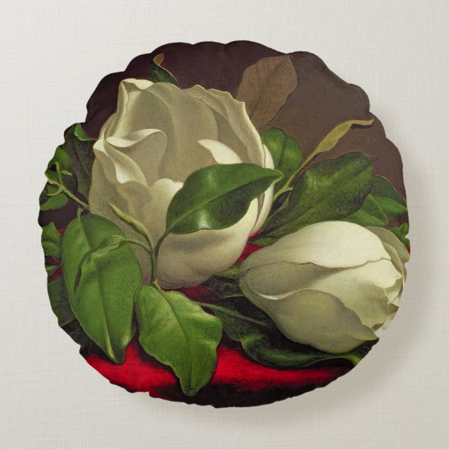 Magnolia Rond Kussen (Voorkant)