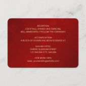 Magnolia rood goud Chinese bruiloft details Informatiekaartje (Achterkant)