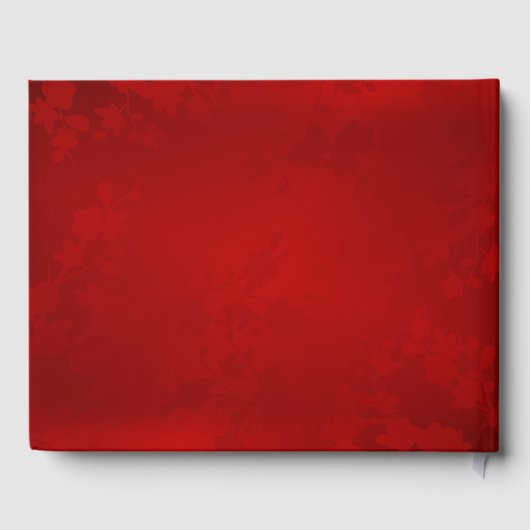 Magnolia Rood Goud Kerstbruiloft Gastenboek (Achterkant)