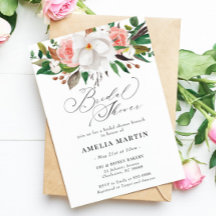 Magnolia Roos Cotton Bridal Shower Invitation