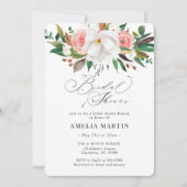 Magnolia Roos Cotton Bridal Shower Invitation Kaart (Voorkant)