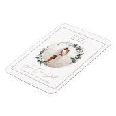 Magnolia & Roos Gold Cirkel Foto slaat de datum op Magneet (Linkerzijde)