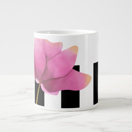Magnolia Rosé Modern Floral Design Grote Koffiekop (Voorkant)