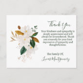 Magnolia rouwkaart bedankt, condoleance   briefkaart (Voorkant)