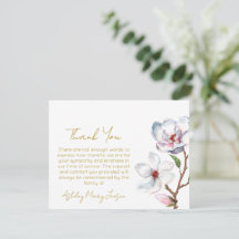 Magnolia rouwkaart dank je wel