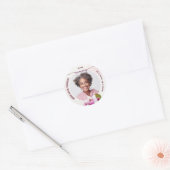 Magnolia Roze Bloem Herdenking Ronde Sticker (Envelop)