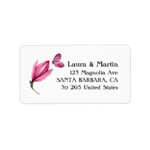 Magnolia roze bloem, modern waterverf lente l