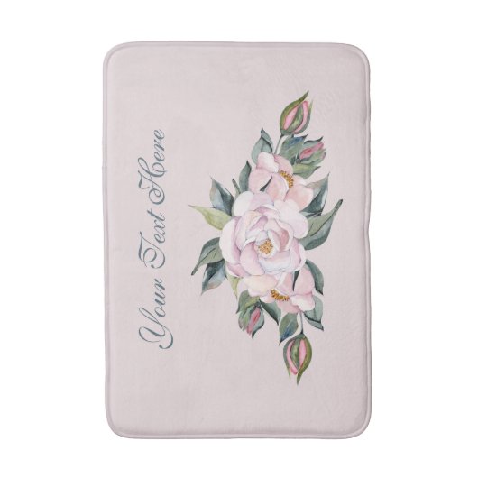 Magnolia roze bloemen badmat (Voorkant Verticaal)