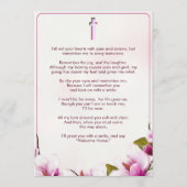 Magnolia Roze Bloemen Begrafenis Kaart (Achterkant)