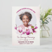 Magnolia Roze Bloemen Begrafenis Kaart (Staand voorkant)