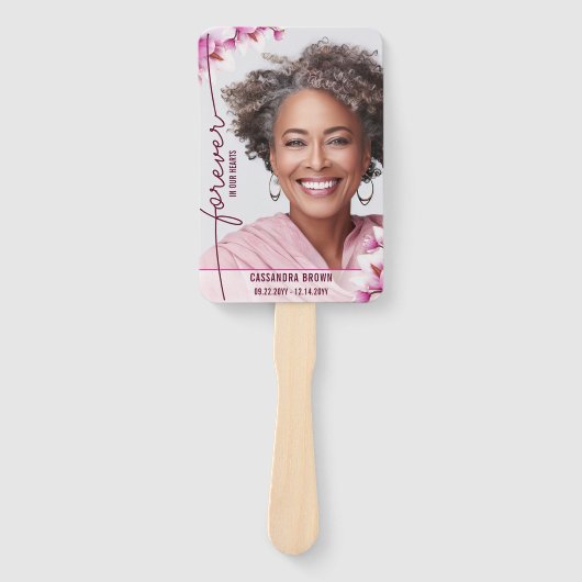 Magnolia Roze Bloemen Orde van Service Handwaaier (Voorkant)