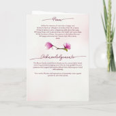 Magnolia roze bloemenbegrafenis gevouwen programma (Achterkant)