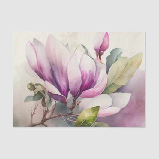 MAGNOLIA roze bloemendecoupage papier (Voorkant)