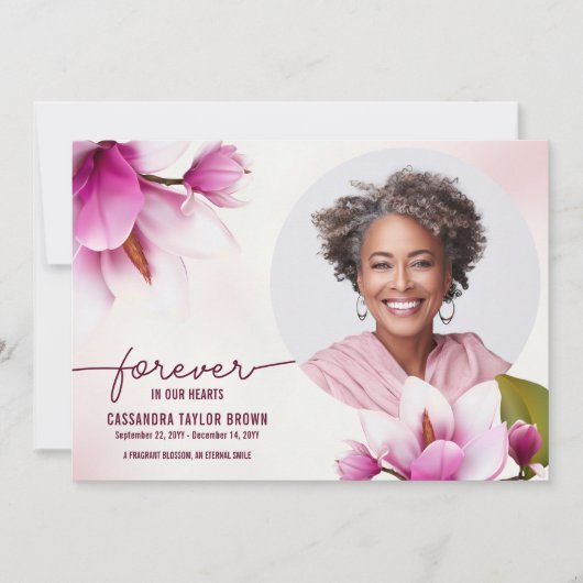 Magnolia Roze Bloemenmonument Dank u kaart (Voorkant)