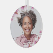 Magnolia Roze Bloemenmonument Glas Ornament (Voorkant Rechts)