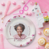 Magnolia Roze Bloemenmonument Papieren Bordje (Feest)