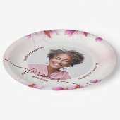 Magnolia Roze Bloemenmonument Papieren Bordje (Gekanteld)