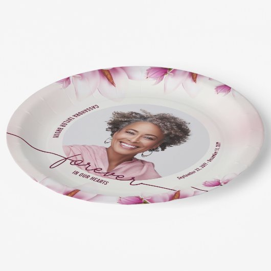 Magnolia Roze Bloemenmonument Papieren Bordje (Gekanteld)