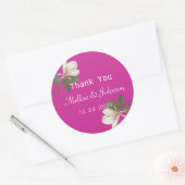  magnolia roze bruiloft wil je bedanken ronde sticker (Envelop)