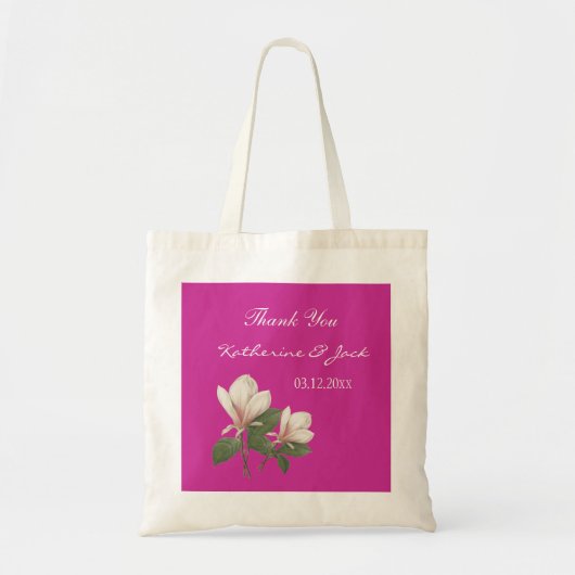  magnolia roze bruiloft wil je bedanken tote bag (Voorkant)
