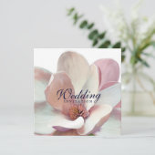 Magnolia Roze en Witte Bruiloft Kaart (Staand voorkant)