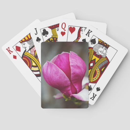 Magnolia Roze Volle Bloei Pokerkaarten (Achterkant)